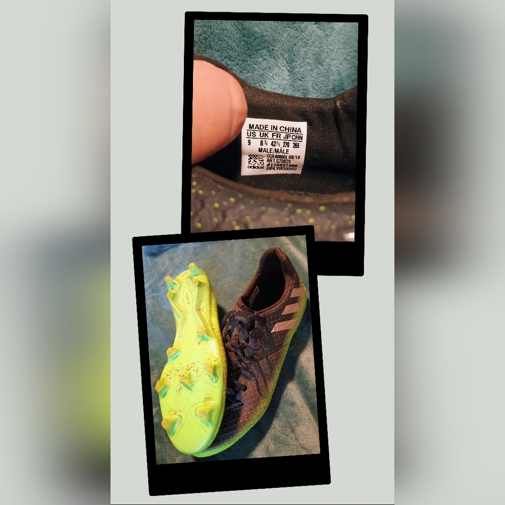 Adidas Messi Black and Neon Yellow Soccer Cleats